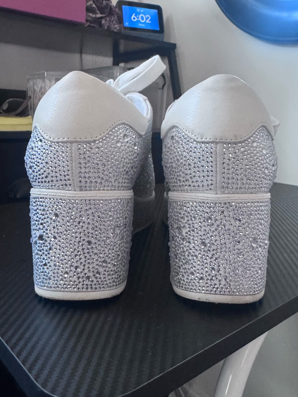 INC International Concepts Silver Crystal-Embellished Platform Sneaker - Picture 7 of 9